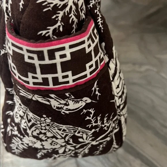 Vera Bradley Quilted Brown & White Floral Tote Bag - Picture 5 of 9